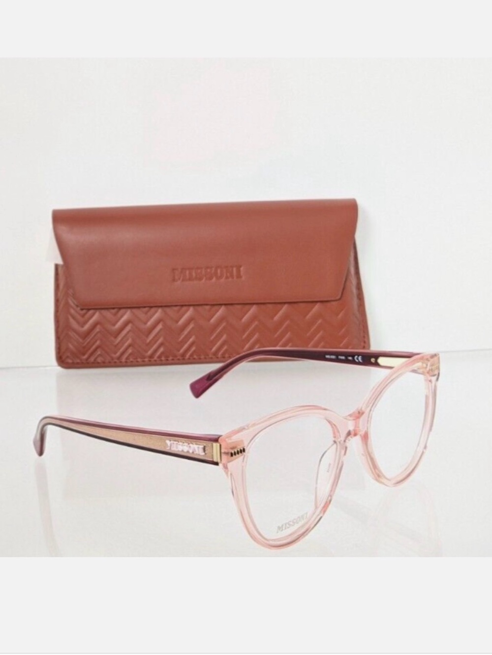 Missoni Pink Transparent Cat-Eye Glasses new with Case - Picture 6 of 7